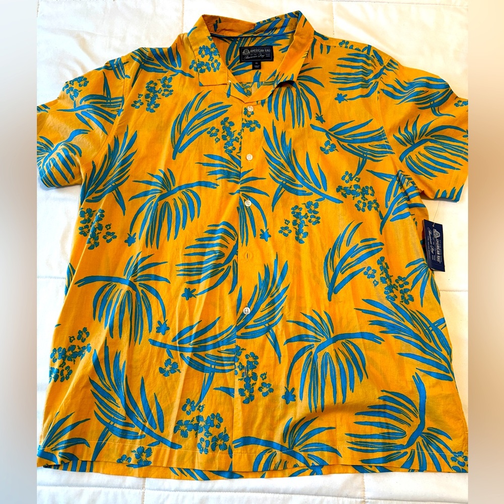 NWT- Mens American Rag Printed Casual Shirt- XL